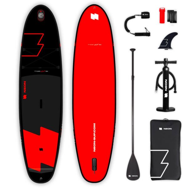 Pack Planche Stand Up Paddle Board NEON BLANK 10'4 avec planche gonflable, aileron, pagaie, pompe haute pression, sac de transport, leash de sécurité et kit de réparation